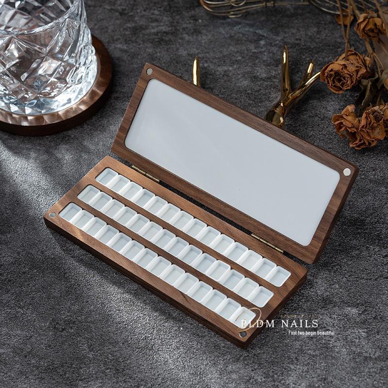 36-Grid Nail Art & Watercolor Mixing Palette Box