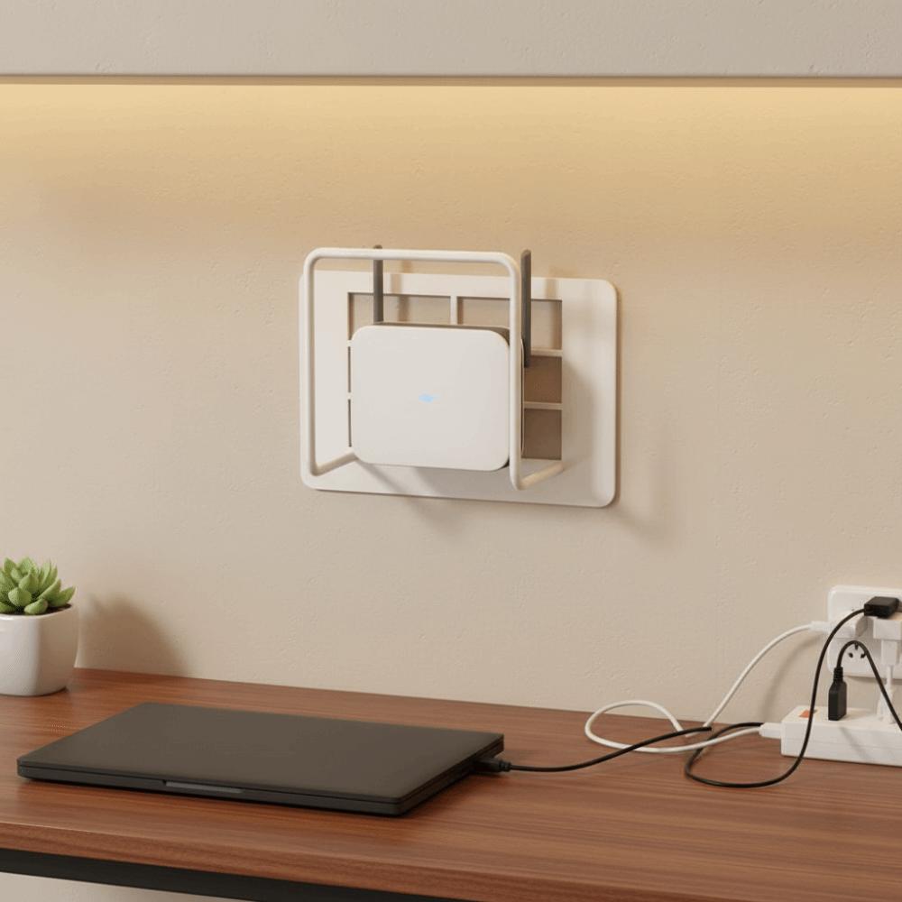 No-Drill Router Shelf Wall Mount Holder Router Storage Box Router Storage Rack  Living Room