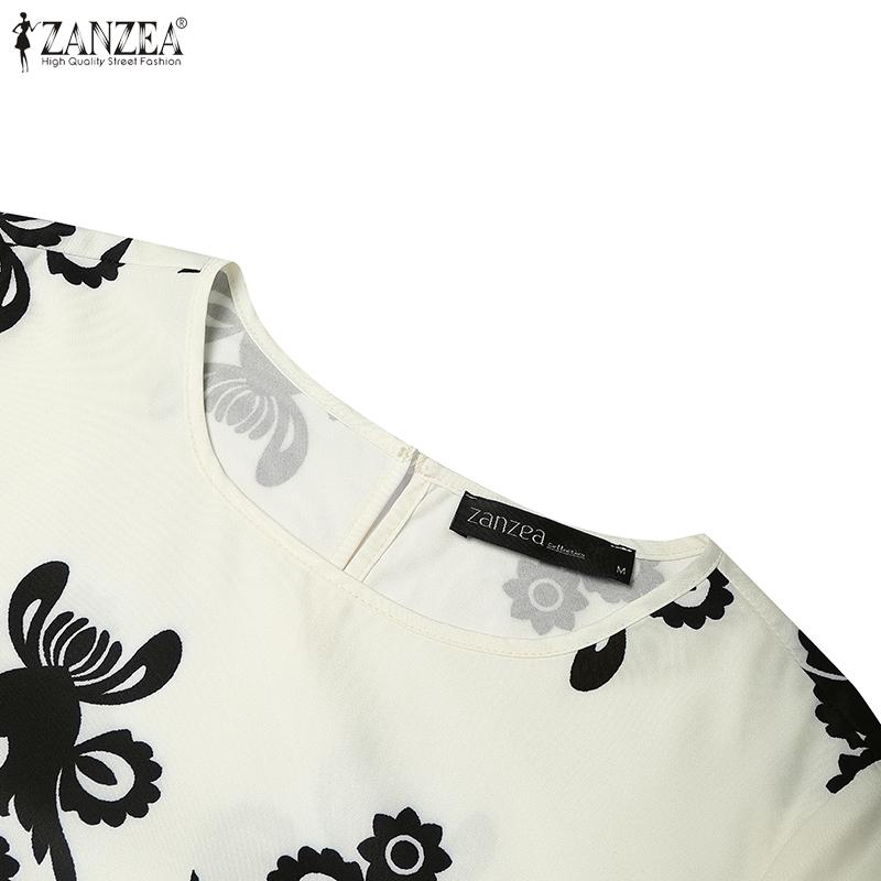 ZANZEA Women Long Sleeve Print Blouse and Pants Casual Two Piece Suit Sets