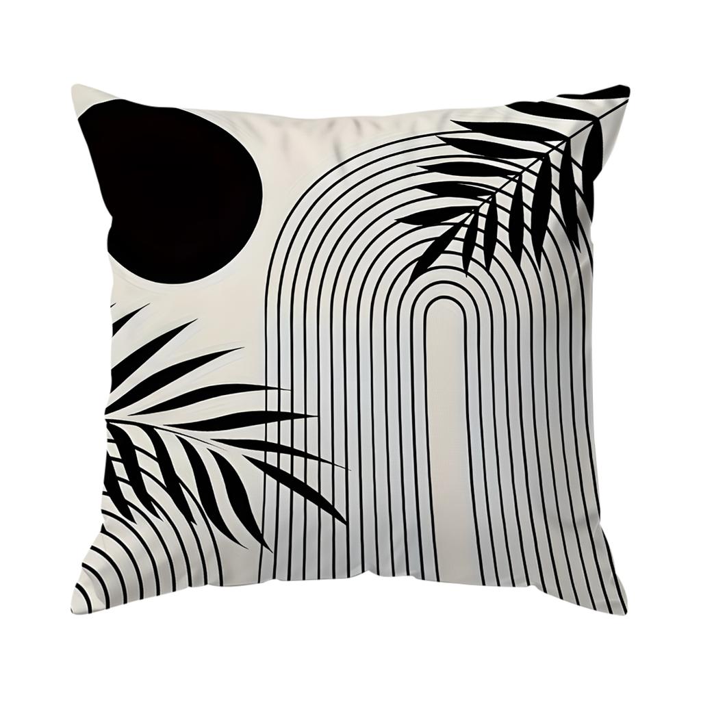 1pcs Bohemian Black White Geometry Pillowcase Square Bedroom Cushion Covers Zipper Living Soft Home Decor 45x45cm