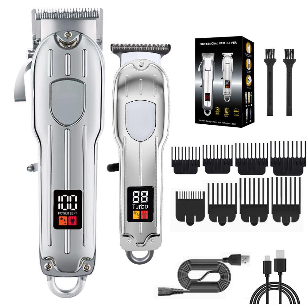 High-Power Rechargeable Hair Clipper Set for Balding & Carving - Parent-Child Use