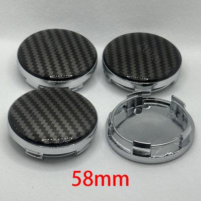 4 ks 58 mm 3D uhlíkové vlákna na stredový kryt náboja kolies pre autá Prachotesný kryt Univerzálny kryt na stredový náboj kolies pre autá Krycia sada Príslušenstvo