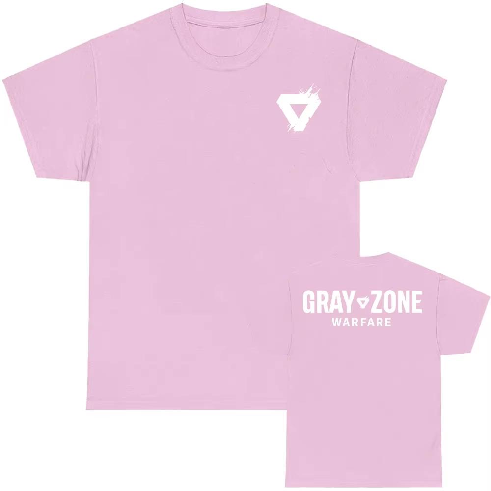 Gråzon Krigsspel Tryckt T-shirt Sommar Enkelhalsad Kortärmad Herr T-shirts Unisex Streetwear Bomull Mjuk Högkvalitativ T-shirt