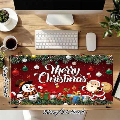 1PC Christmas Santa Claus Oversized Mouse Pad - Non-Slip Rubber Base Perfect for Office School Esports Home Decor Desk Mat 316A