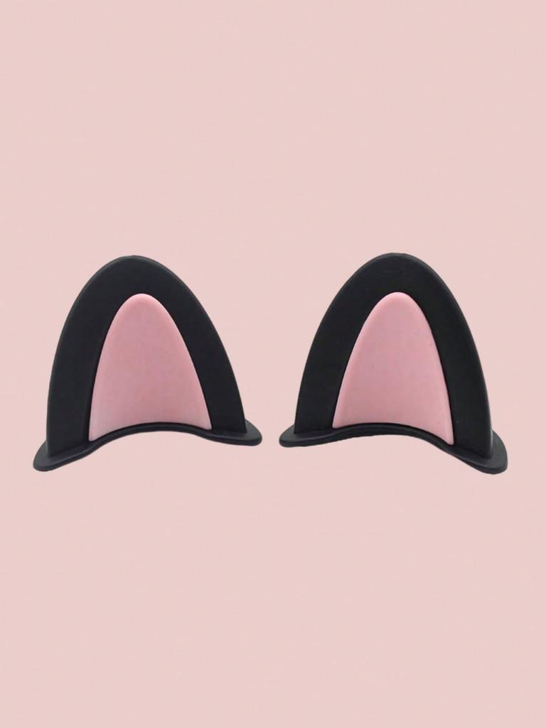 2Pcs 3D Cute Cat Ears Helmet Decoration - Cartoon Accessories for Motorcycle, E-Bike, Scooter, Bicycle Helmet, Fun & Fashion Dec