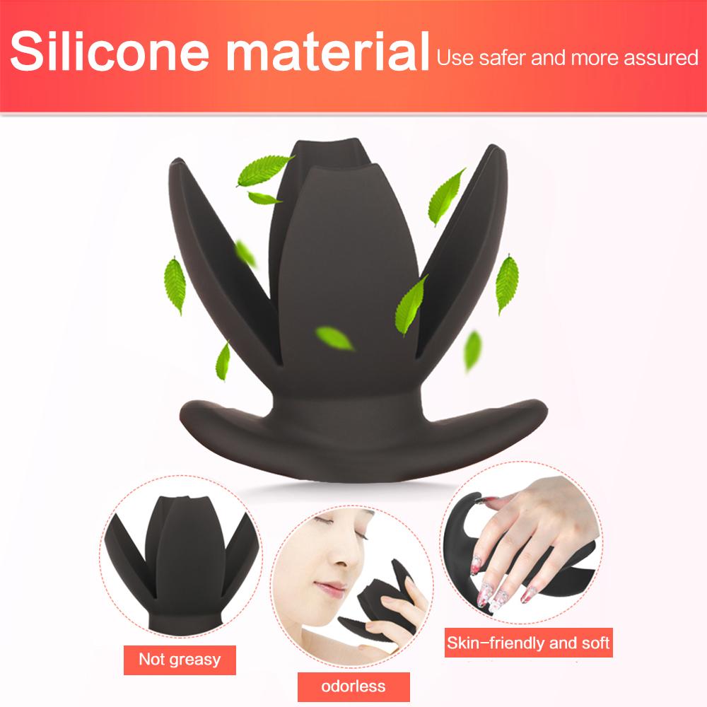 Silicone Anal Dilator Hollow Petal Tunnel Butt Plug Anal Expander Vaginal Speculum Expansion Sounding Anal Adult Sex