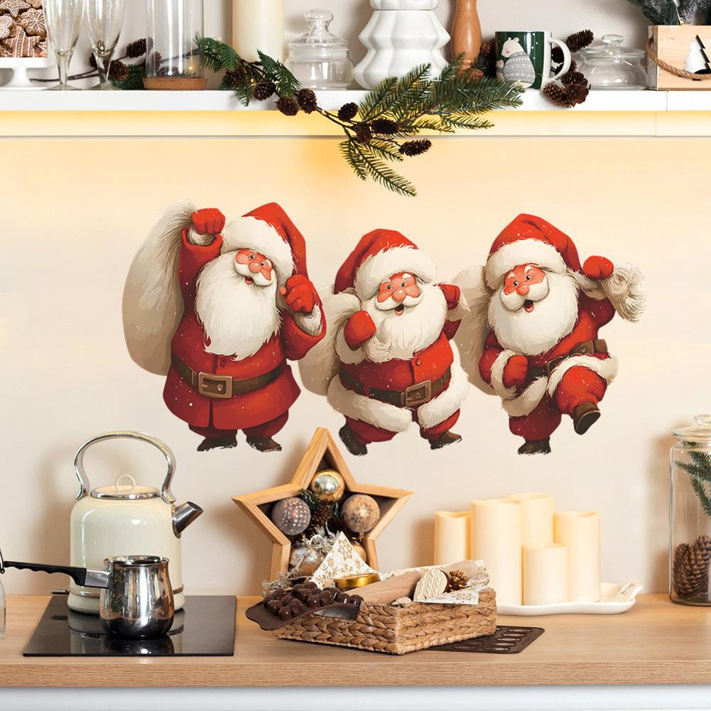 Christmas Atmosphere 30*60CM Christmas Decor Holiday Party Jolly Santa Decoration 30*60cm Size Indoor Outdoor Use PVC Material