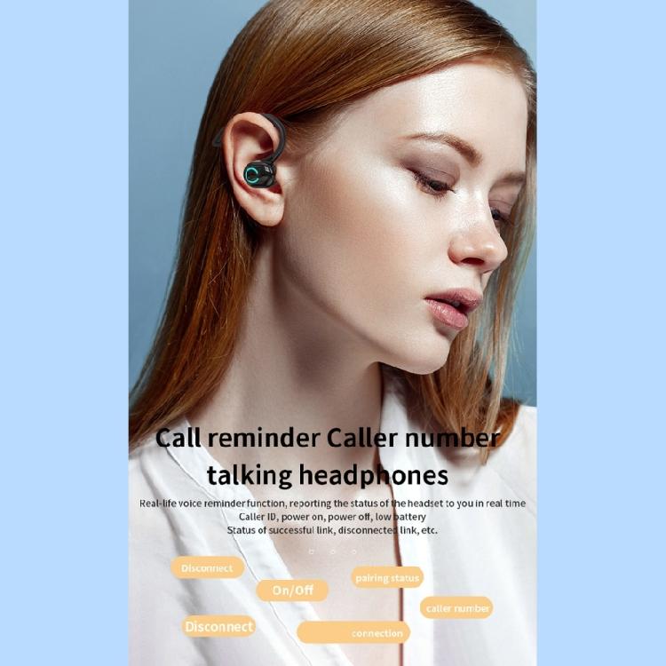 Wireless Earbuds Noise Reduction Single Over Ear Buds Wrap Around Earbuds with Earhooks Bluetooth-compatible Earpiece
