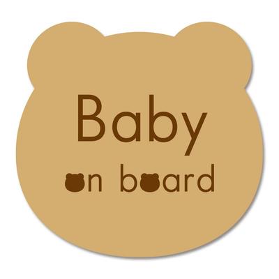SignStore Baby On Board Sticker 12cm X 12.5cm Multicolor Vinyl Made In Japan sticker_car_natural_11_Baby (Beige)