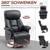 Recliner, reclining function, leather look, footrest, up to 150 kg, 78 x 80 x 109 cm, Black