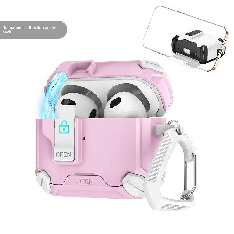 

Generation Protective Case MagSafe Magnetic Suction Charging Lock Creative Bracket Shatter-resistant Noise Reduction Switch Airpods3 Generation AirPods3 generation Pink [no magnetic attraction]]