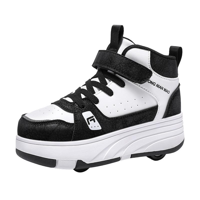 Children's runaway shoes 2025 new double-wheel skates medium and large boys' fashion casual shoes outdoor children's shoes