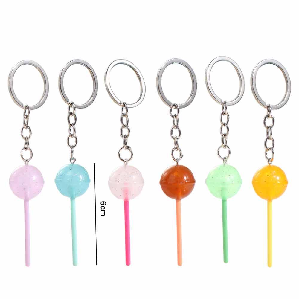 Transparent Lollipop Keychain 3D Food Candy Key Rings Lovely Simulation Lollipop  Men Women
