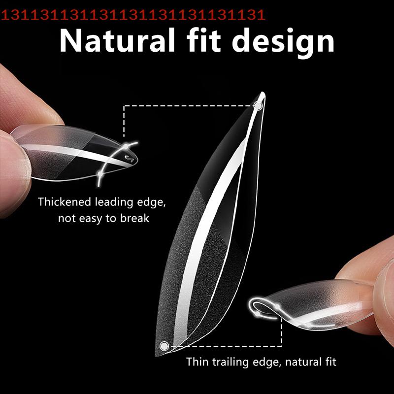 Artificial Fingertip Capsules for Nail Extension Luxury Almond French Coffin False Nail Tips Soft Gel Semi-matte Full Cover