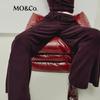 MO&Co. Autumn High-Waist Wide-Leg Drawstring Brushed Velvet Pants