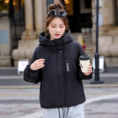 Giacca Corta Imbottita da Donna alla Moda con Cappuccio in Cotone Ispessito Cappotto Largo Outfit Moda Invernale