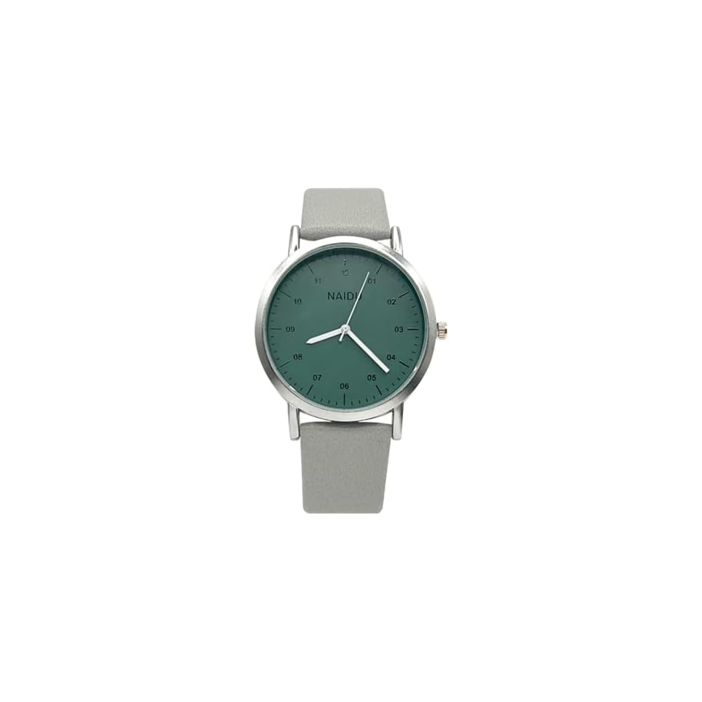 Cute Analog Women s Watch Gray Green Waterproof Easy-to-Read Dial