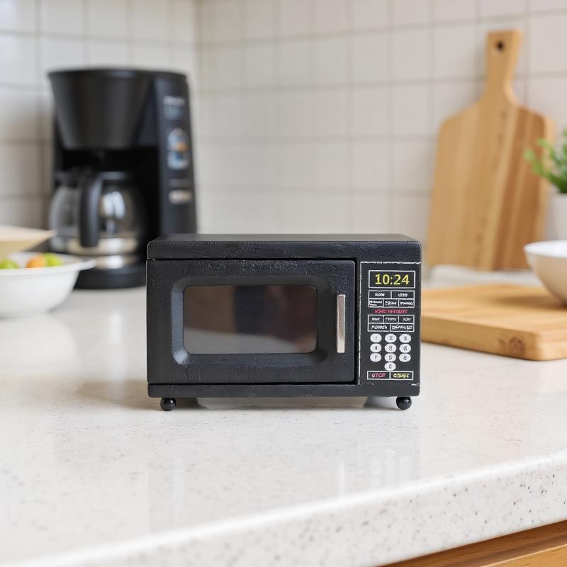 New 1:12 Dollhouse Miniature Black Microwave Oven Furniture Home Model Decor Toy Doll House Accessories