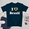 Unisex Unisex I Love Brazil I Heart Brazil Brasil Brazilian Tshirt Tees T Shirts WoUnisex Boys 100 Cotton TShirt