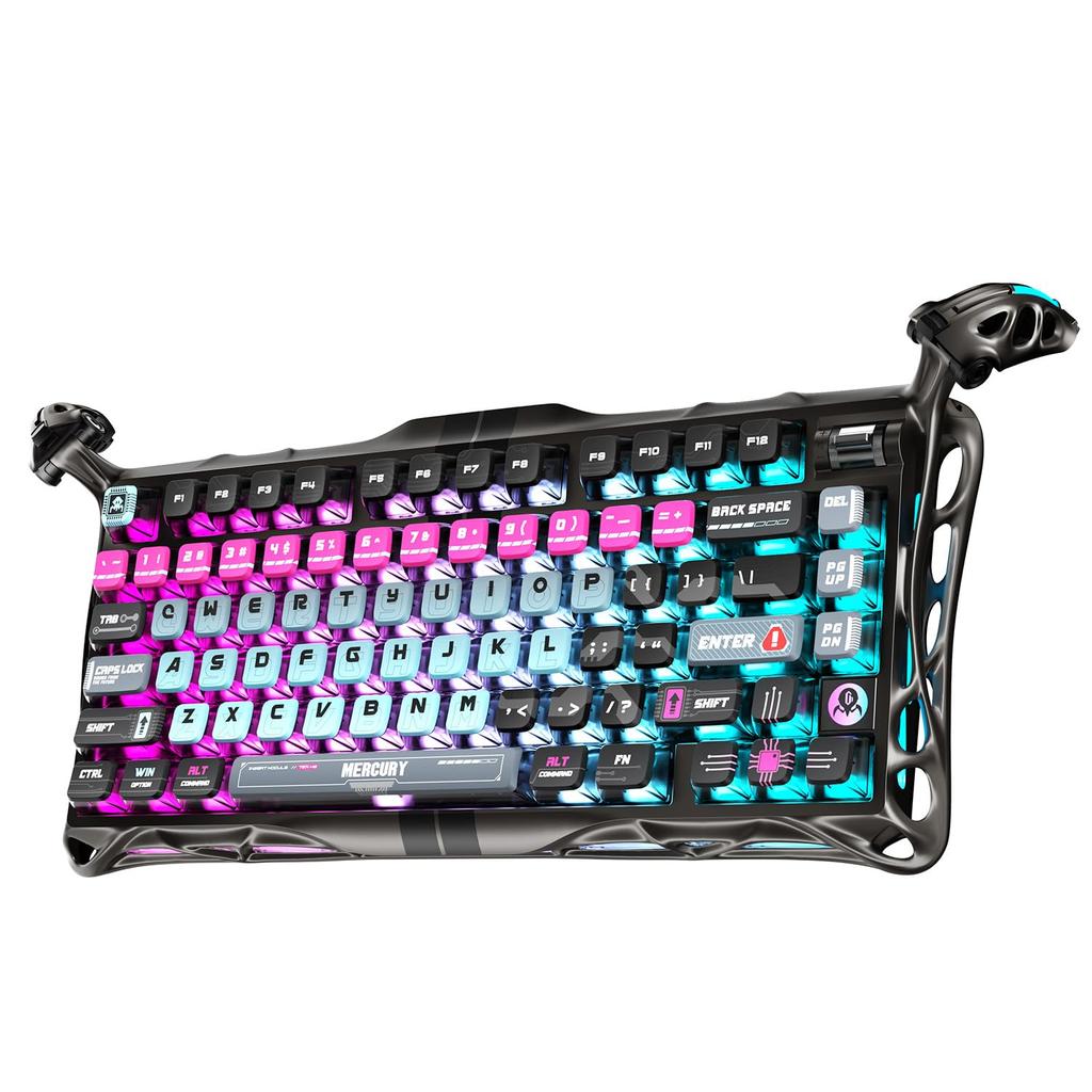 GravaStar Mercury V75 PRO Gaming Keyboard with Tenkeyless Rapid 8000Hz Polling Detachable US Aluminum RGB Banjio Magnetic Cyberpunk Design Design,