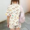 Kids Casual Short Sleeve Top and Shorts Set Animal Print Lightweight Comfortable Summer Outfit for Boys and Girls