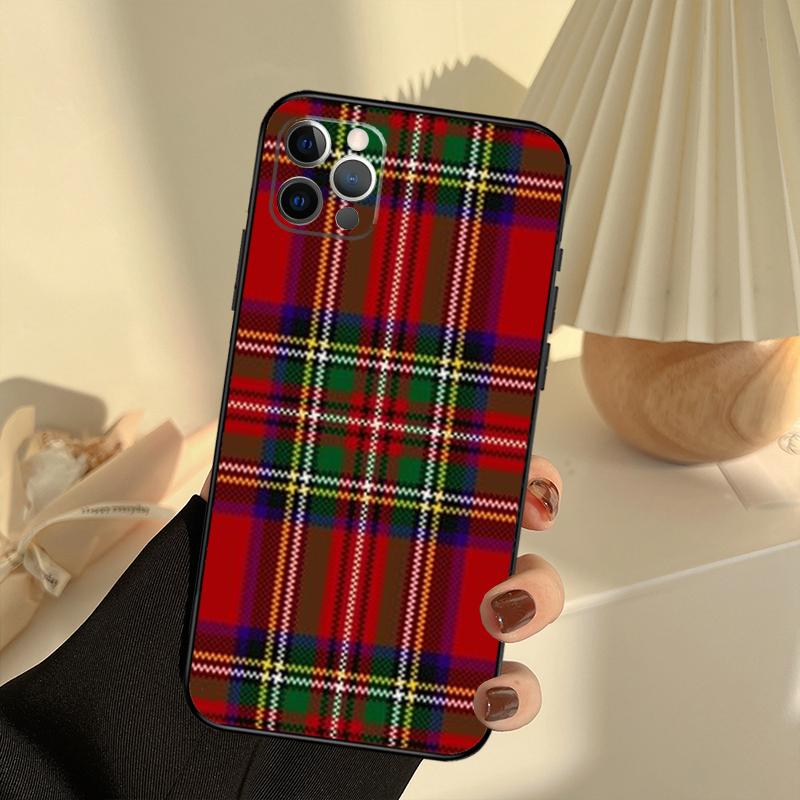 Clan Stewart Dress Tartan Plaid Pattern Phone Case For iPhone 16 15 14 13 11 12 Pro Max 13 12 mini XR 15 16 Plus 16e Cover Funda