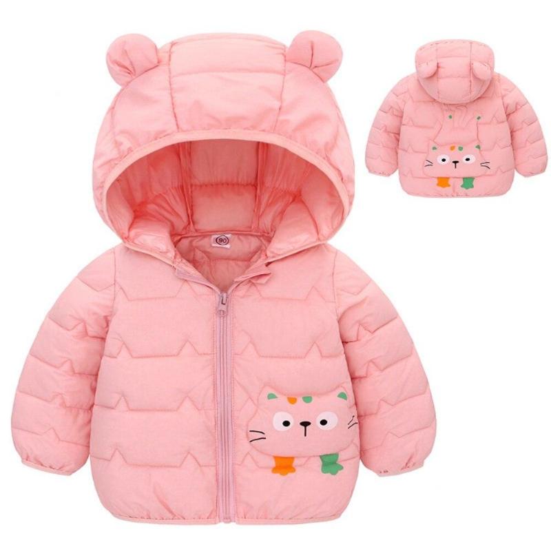 

Small and Medium-sized Children s Down Lightweight Hooded Cotton Jacket 120 рожевий