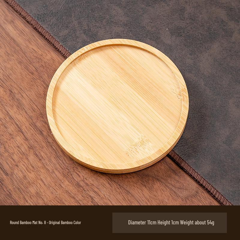 Round Bamboo Anti-Slip Mat & Tray for Indoor Plants, Coasters, and Decor