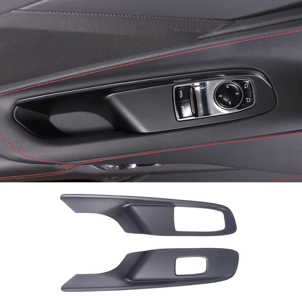 Matte Black ABS Window Lift Switch Panel Cover Trim For Corvette C8 -2025