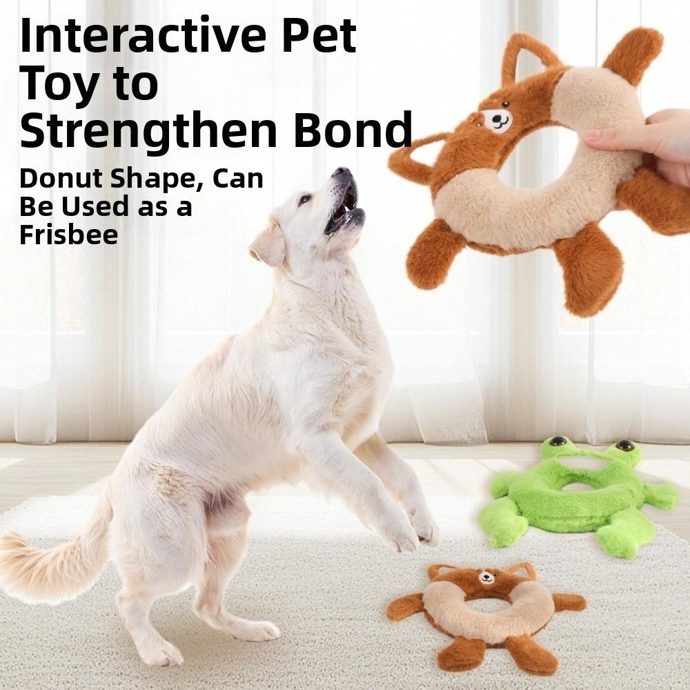 Animals Pattern Plush Dog Toys Cartoon Interactive Dog Toy Dog Squeaking Toy Stress Relieving