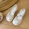 French British Style Retro Mary Jane Small Leather Shoes Women's Shoes 2025 New Bow Loafer Platform Shoes