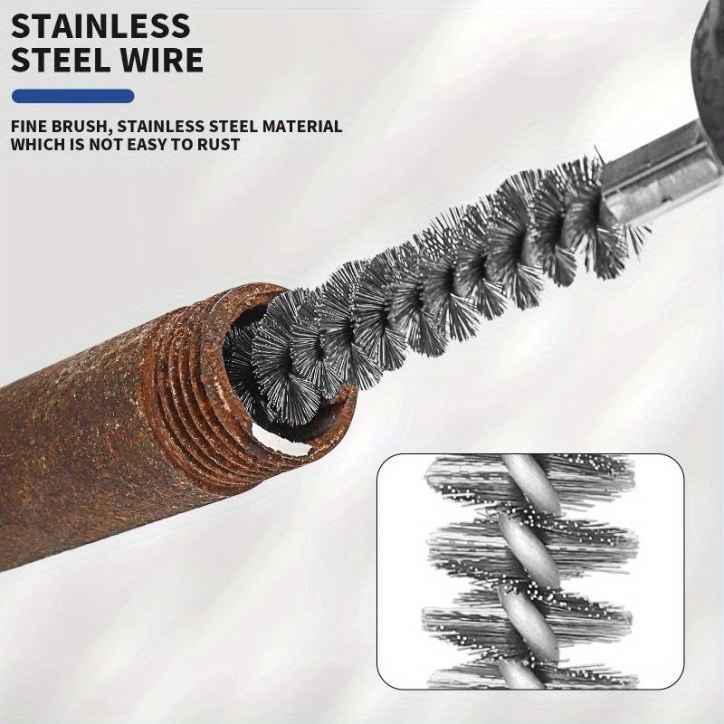 1 Set 6Pcs Stainless Steel Drilling Brush Twisted Wire Stainless Steel Cleaning Brushes for Electric Drill Rust Removal
