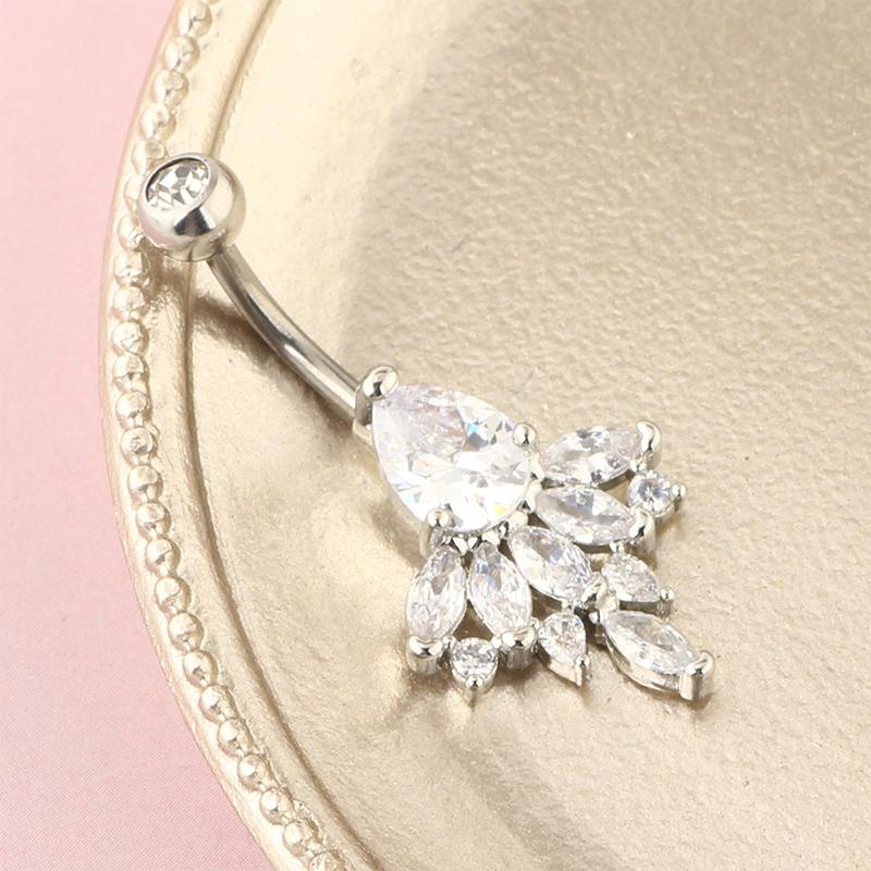 Stainless Steel Jewelry Exquisite Zircon Navel Ring Trend Woman Body Piercing Female Accessories Sexy Women Punk Belly Button Ring