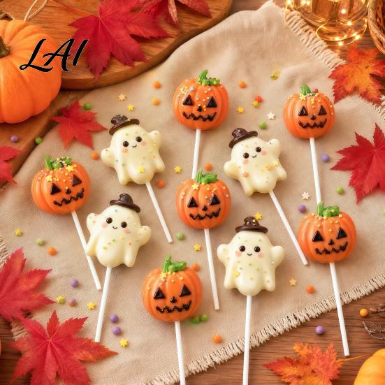 Holiday Themed Chocolate Molds Halloween Cake Pop Mold Kit Pumpkin Ghost And Silicone Reusable Food Grade Baking Supplies Fondant Set 3D Tool