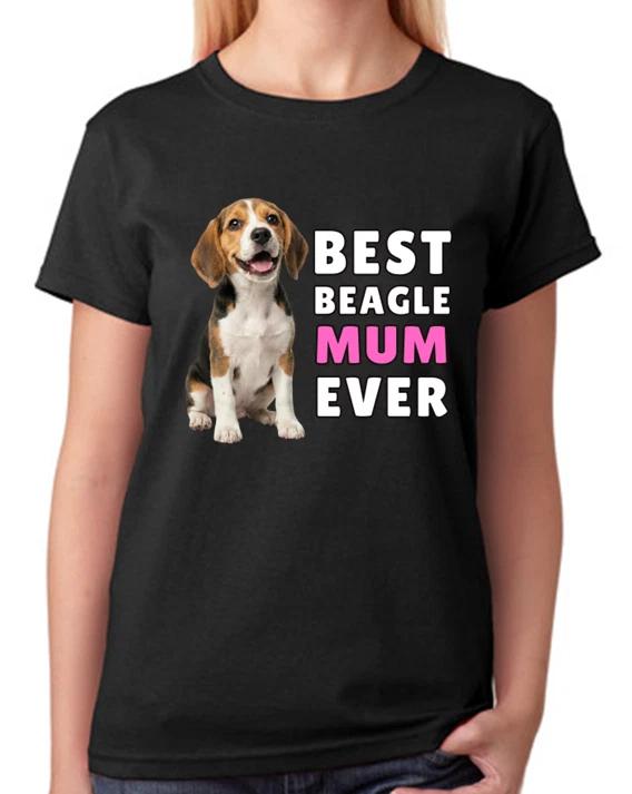 Best Beagle Mum Ever Cute Dog Lover Gift Ladies T-Shirt Proud Tee M