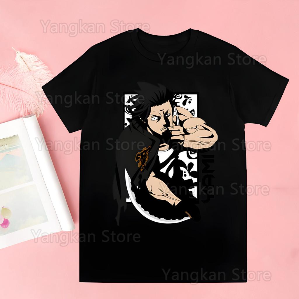 Black Clover Anime Manga Asta Yuno Trička Letní Ležérní Vintage O-výstřih Nadměrná Velikost Oblečení pro Pár Streetwear Y2k Topy