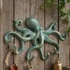 Gancho Decorativo para Abrigos de Pulpo de Hierro Fundido, Colgador de Metal Rústico para Ropa en Pared, Portarrollos para Toallas de Mano Náutico para Dormitorio Baño Cocina