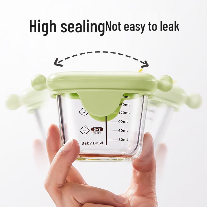 PLODON Baby Food Storage Glass Container