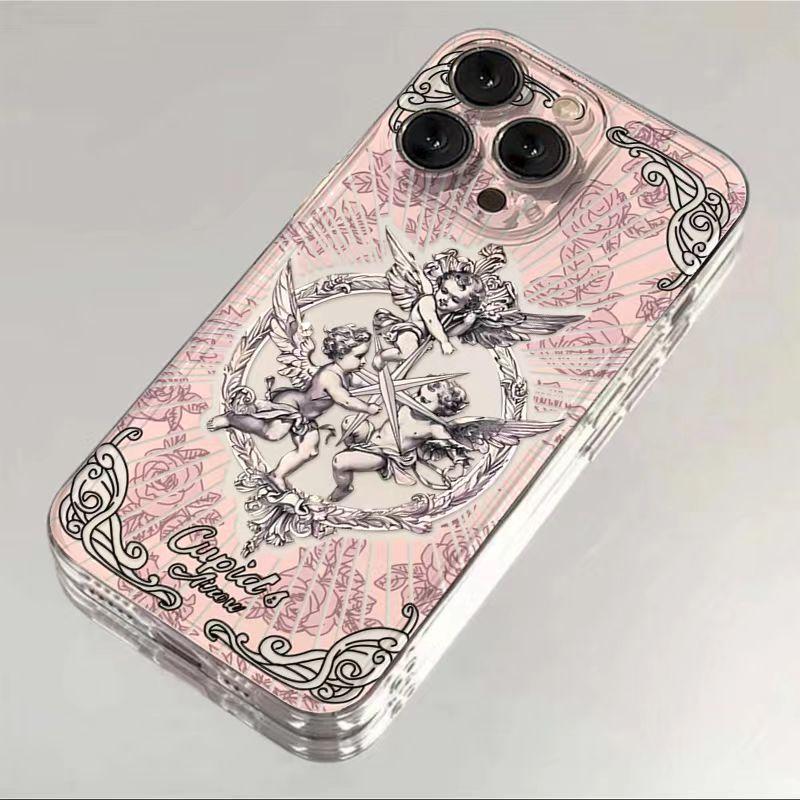Middle Ages Retro Cupid Angel Phone Case For IPhone 16 15 14 13 12 11 Mini Pro Max X XR XSMax 7 8 Plus SE2020 Cover Case Funda