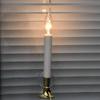 GOOTHY Electric Window Candles Lights with Golden Plated Base, Plug in Christmas Window Candles Lamp with C26 Clear Lights Bulb, Turn On/Off, 4 Pack