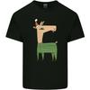A Christmas Llama Wearing an Xmas Hat Unisexs Light Cotton TShirt