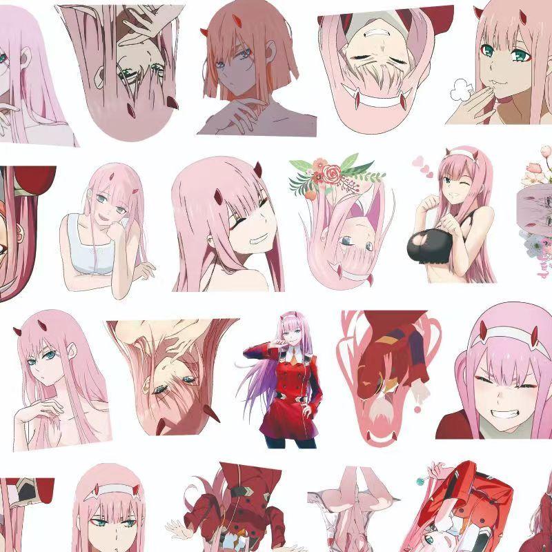 DARLING In the FRANXX Colorful Stickers, 60 Pieces (not Repeated), Waterproof and Sunscreen.