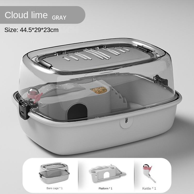 Transparent Large Hamster Cage Openable Top Hedgehog Villa New Hamster Habitat  for Small Animals