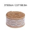 2 Rollen 5m Schönes Leinen Spitzenband Rolle Band Zuhause Weihnachten Hochzeit DIY Zubehör