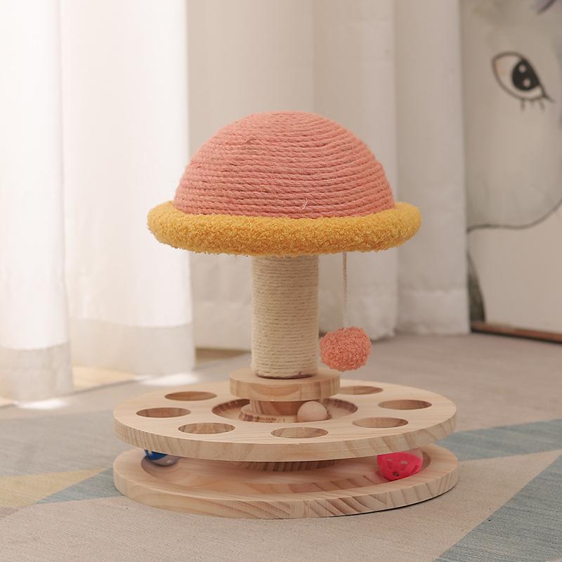 New Pet Solid Wood Carousel Cat Toys Teasing Cats Since Hi Sisal Claw Grinding Teasing Toys Cat Scratching Board Pet Supplies
