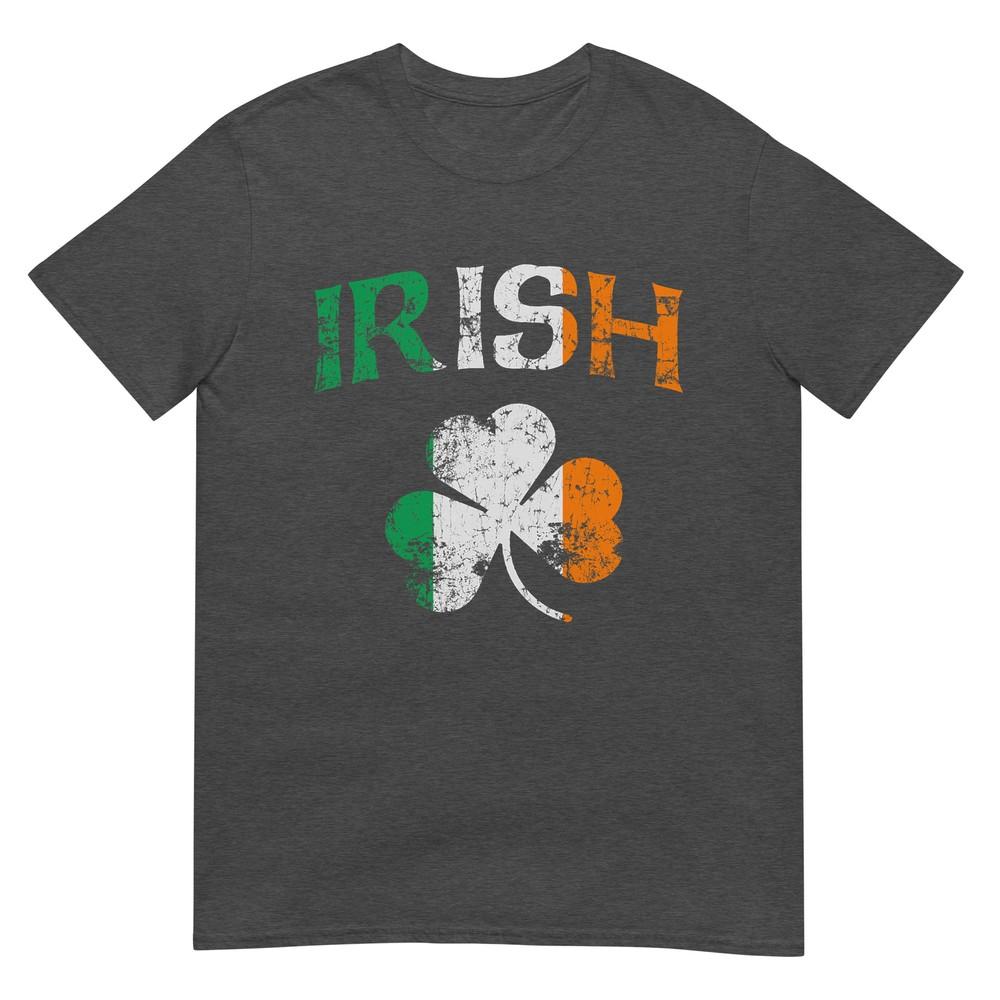 Irish Shamrock Ireland Flag St Patricks Day Vintage Fade Tshirt
