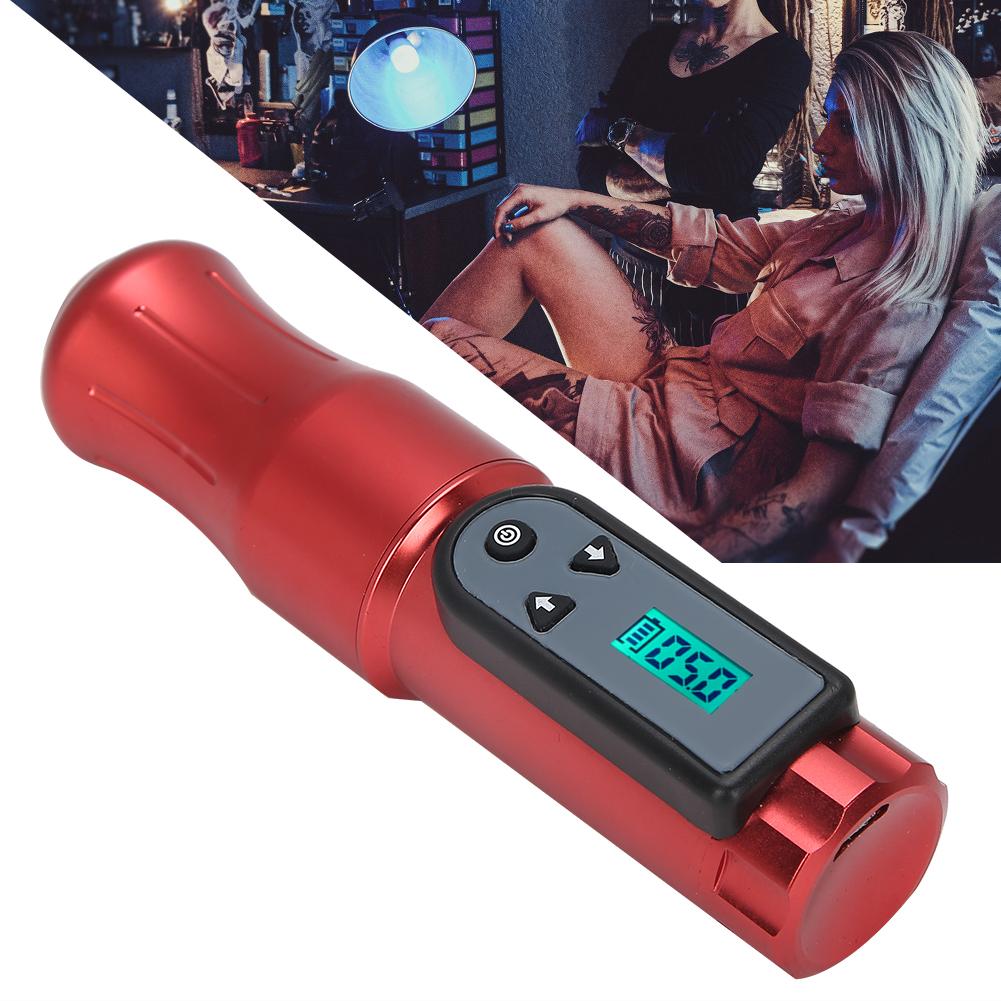 GHOST AXE Tattoo Pen Machine Wireless Tattoo Cartridge Machine with LCD Display Red