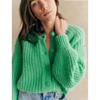 Maglioni a girocollo a maniche lunghe con stampa tinta unita, casual, autunno inverno, da donna