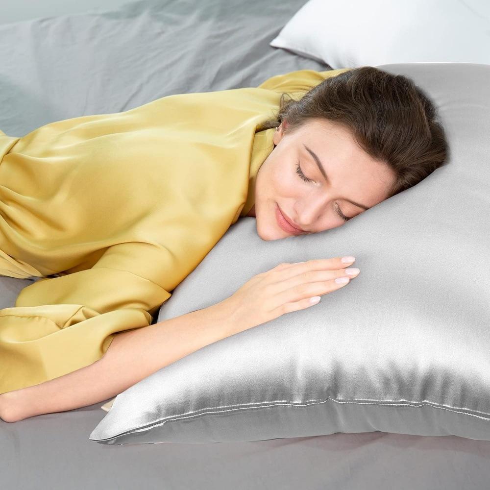 2PCS Satin Pillowcase Gifts Luxurious and Silky Throw Pillows with Envelope Closure 20x36 Inches Pillow Cover for Hair and Skin