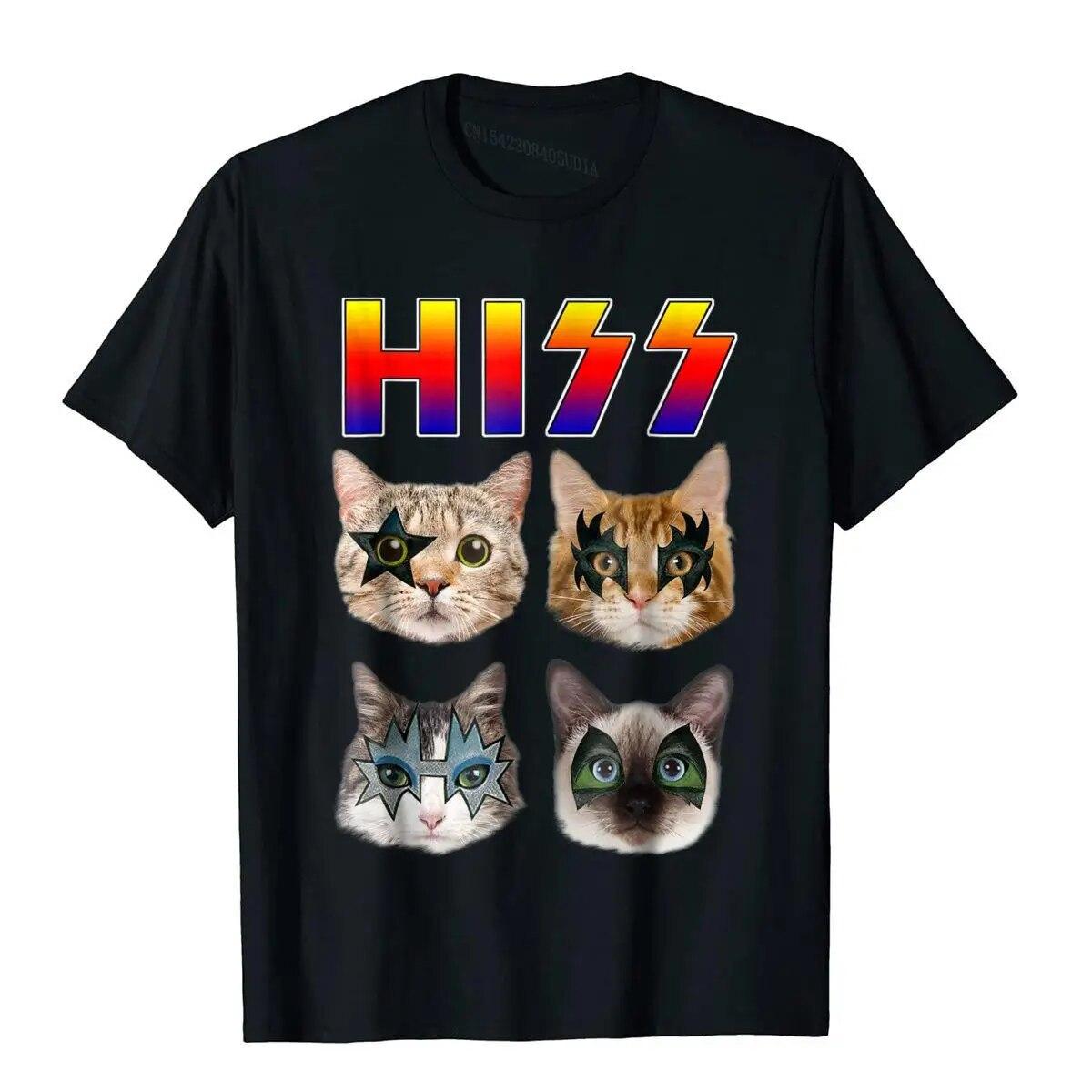 

Футболка Hiss Funny Cats Kittens Rock Rockin Подарочная футболка Pun Унисекс Дизайнерские топы на заказ Футболка Хлопковый топ Футболки Персонализированные